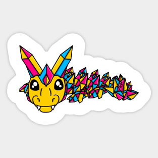 Pansexual Pride Fidget Crystal Dragon Sticker